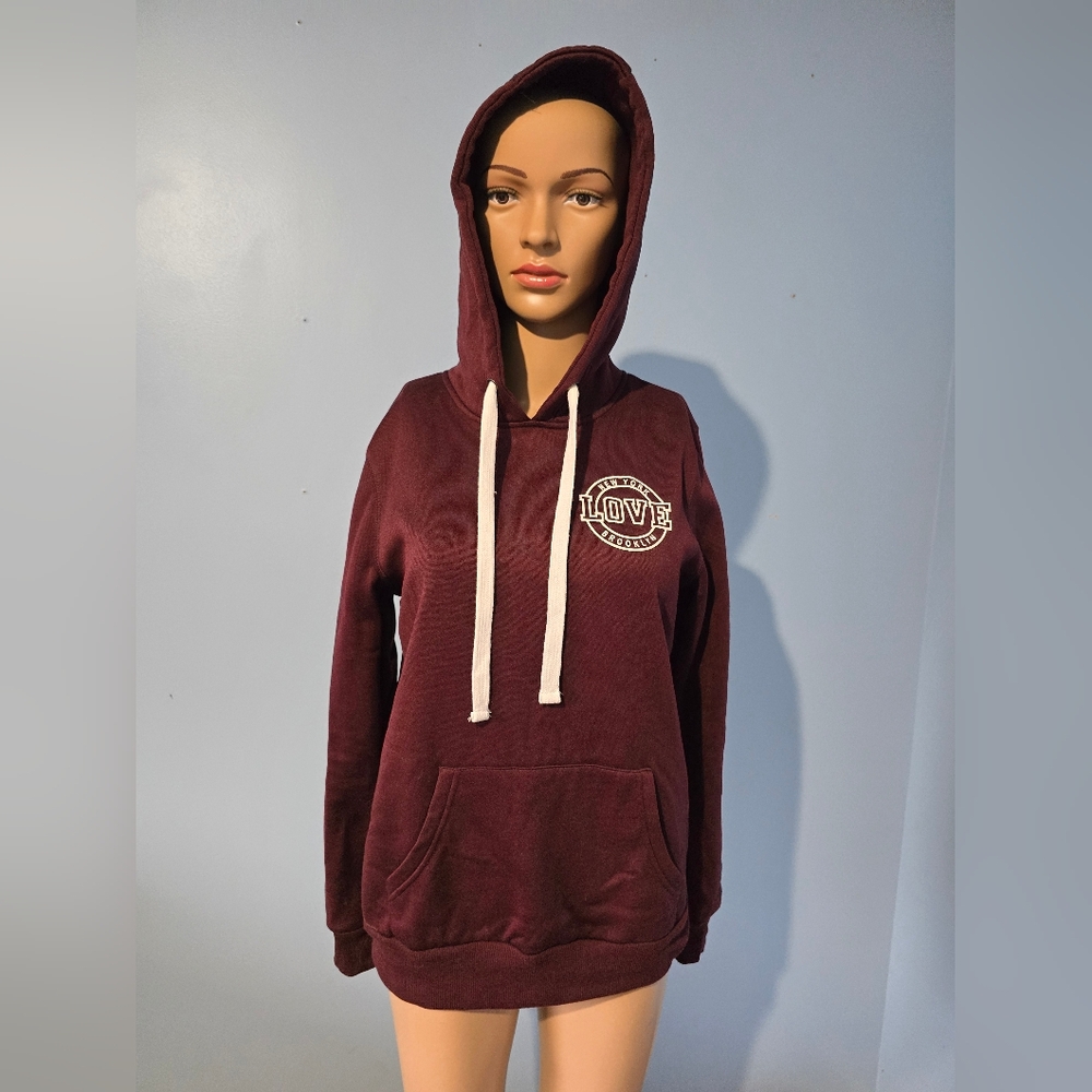 burgundy hoodie